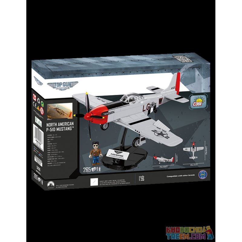 COBI CHARACTER BUILDING 5806 COBI-5806 COBI5806 non  NGỰA HOANG P51D. bộ đồ chơi xếp lắp ráp ghép mô hình TOP GUN MUSTANG P51D 265 khối