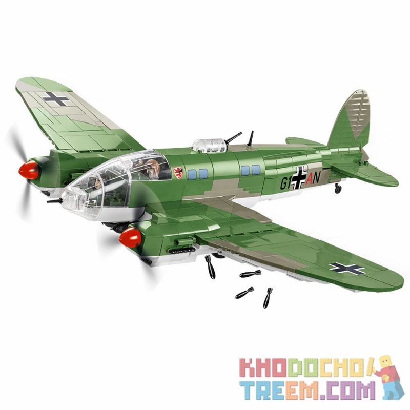 COBI CHARACTER BUILDING COBI-5717 5717 COBI5717 non Lego MÁY BAY NÉM BOM HE 111 P-2 bộ đồ chơi xếp lắp ráp ghép mô hình Military Army HEINKEL 111 P-2 Quân Sự Bộ Đội 675 khối