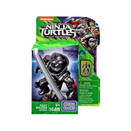 MEGA BLOKS DPW16 non  CHÂN LÍNH CHIẾN BINH bộ đồ chơi xếp lắp ráp ghép mô hình Teenage Mutant Ninja Turtles FOOT SOLDIER KATANA Ninja Rùa 16 khối