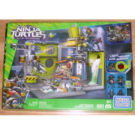 MEGA BLOKS DPF83 non  TRỐN TRÁNH bộ đồ chơi xếp lắp ráp ghép mô hình Teenage Mutant Ninja Turtles LAIR HIDEOUT Ninja Rùa 691 khối