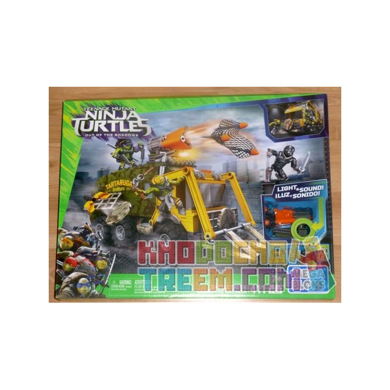 MEGA BLOKS DPF82 non Lego XE TẢI CHIẾN ĐẤU bộ đồ chơi xếp lắp ráp ghép mô hình Teenage Mutant Ninja Turtles BATTLE TRUCK Ninja Rùa 411 khối