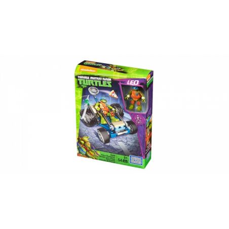 MEGA BLOKS DPF62 non  XE CƠ GIỚI PIZZA CỦA RIO bộ đồ chơi xếp lắp ráp ghép mô hình Teenage Mutant Ninja Turtles LEO PIZZA ROADSTER Ninja Rùa 54 khối