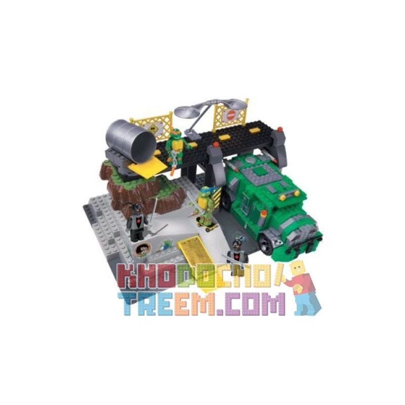 MEGA BLOKS 1411 non Lego CẦU CHIẾN ĐẤU bộ đồ chơi xếp lắp ráp ghép mô hình Teenage Mutant Ninja Turtles BATTLE SHELL BRIDGE Ninja Rùa 290 khối
