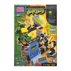 MEGA BLOKS 1401 Xếp hình kiểu Lego TEENAGE MUTANT NINJA TURTLES 1 4 Pipe Fight 1 4 Trận Chiến đường ống 145 khối