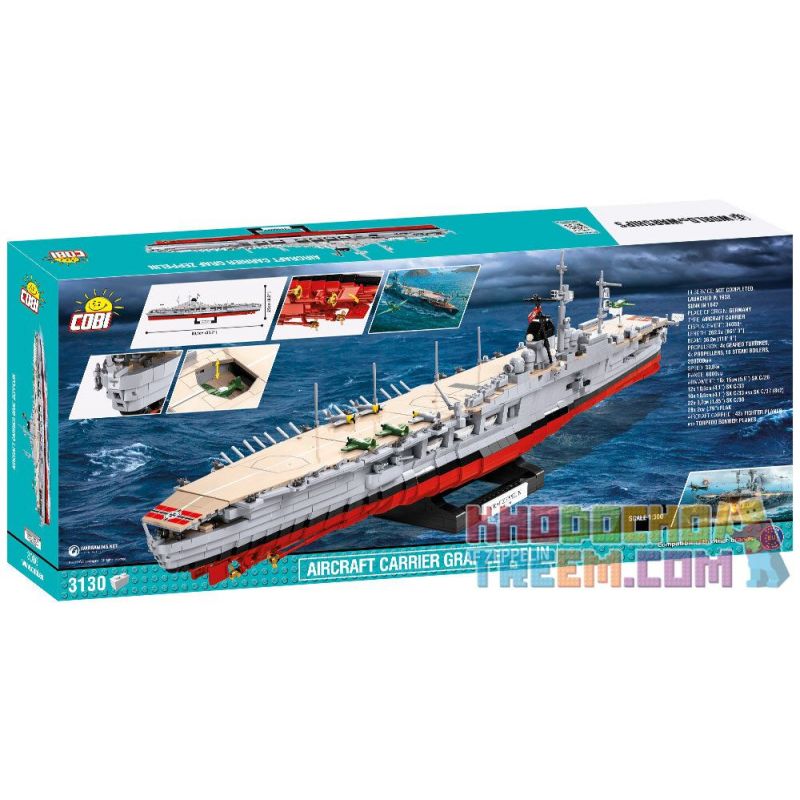 COBI CHARACTER BUILDING COBI-3086 3086 COBI3086 non  POSISN MẸ HÀNG KHÔNG bộ đồ chơi xếp lắp ráp ghép mô hình Military Army AIRCRAFT CARRIER GRAF ZEPPELIN Quân Sự Bộ Đội 3130 khối