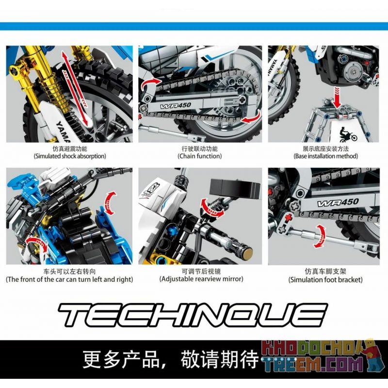 SEMBO 701715 non  YAMAHA WR450. bộ đồ chơi xếp lắp ráp ghép mô hình  YAMAHA WR450F Kỹ Thuật Công Nghệ Cao Mô Hình Phương Tiện 799 khối SEMBO 701715 non  YAMAHA WR450. bộ đồ chơi xếp lắp ráp ghép mô hình  YAMAHA WR450F Kỹ Thuật Công Nghệ Cao Mô Hình Phương Tiện 799 khối