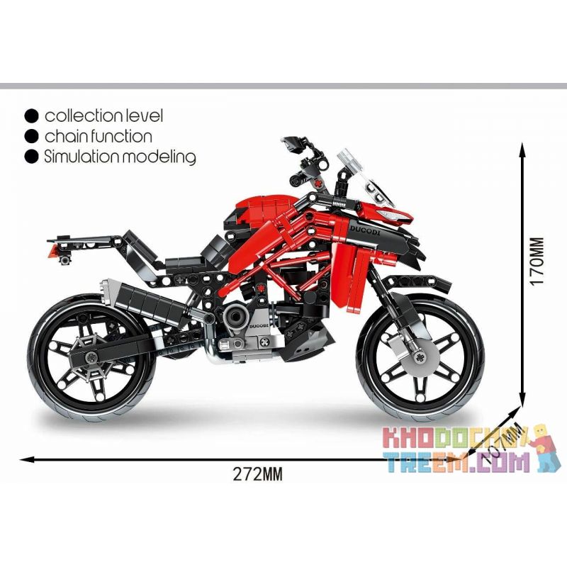 SEMBO 701604 non  DUCADI. bộ đồ chơi xếp lắp ráp ghép mô hình  RADICAL DUCATI MATADOR Kỹ Thuật Công Nghệ Cao Mô Hình Phương Tiện 710 khối