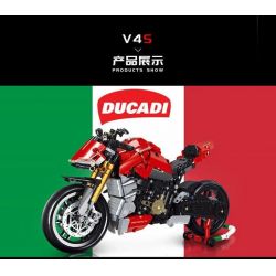 SHENZHEN RAEL ENTERTAINMENT 50051 non  DUKADI PANIGALE V4S. bộ đồ chơi xếp lắp ráp ghép mô hình  DUCATI V4S Kỹ Thuật Công Nghệ Cao Mô Hình Phương Tiện 827 khối