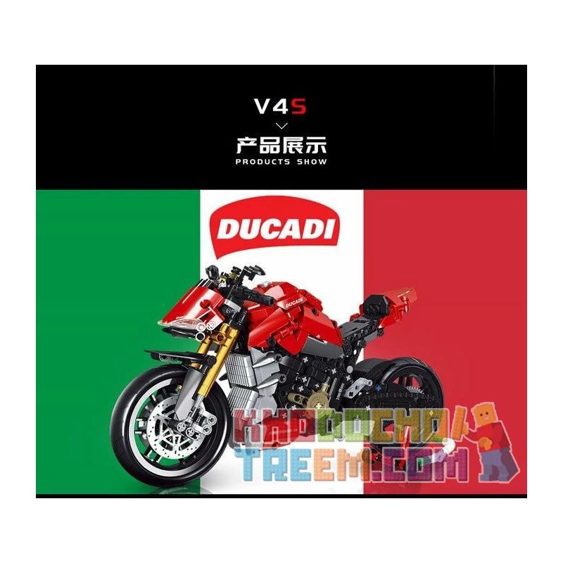 SHENZHEN RAEL ENTERTAINMENT 50051 non Lego DUKADI PANIGALE V4S. bộ đồ chơi xếp lắp ráp ghép mô hình Technic DUCATI V4S Kỹ Thuật Công Nghệ Cao Mô Hình Phương Tiện 827 khối