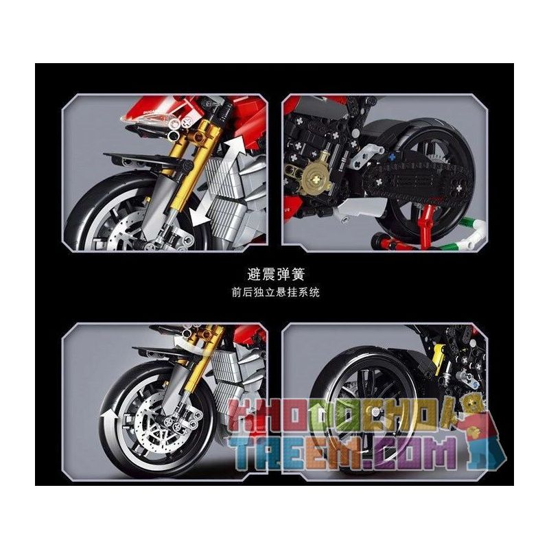 SHENZHEN RAEL ENTERTAINMENT 50051 non  DUKADI PANIGALE V4S. bộ đồ chơi xếp lắp ráp ghép mô hình  DUCATI V4S Kỹ Thuật Công Nghệ Cao Mô Hình Phương Tiện 827 khối