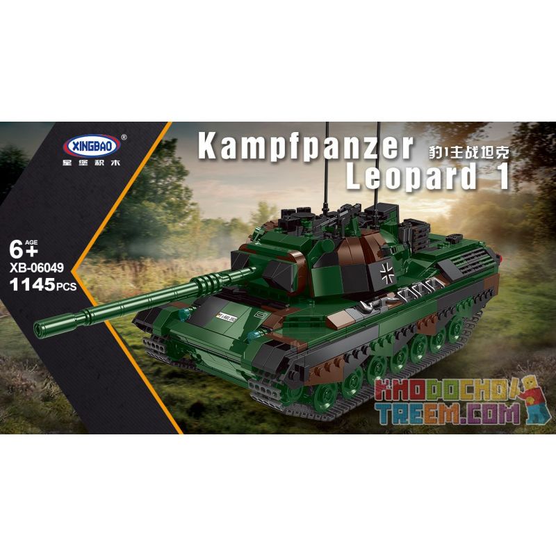 XINGBAO XB-06049 06049 XB06049 non  ĐỨC LEOPARD 1 XE TĂNG CHIẾN ĐẤU CHÍNH bộ đồ chơi xếp lắp ráp ghép mô hình Military Army KAMPFPANZER LEOPARD 1 Quân Sự Bộ Đội 1145 khối