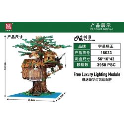 MouldKing 16033 16033D Mould King 16033 16033D non  NHÀ TRÊN CÂY bộ đồ chơi xếp lắp ráp ghép mô hình Modular Buildings NOVATOWN TREE HOUSE Mô Hình Nhà Cửa 3958 khối