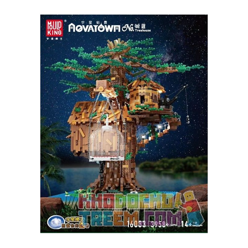 MouldKing 16033 16033D Mould King 16033 16033D non  NHÀ TRÊN CÂY bộ đồ chơi xếp lắp ráp ghép mô hình Modular Buildings NOVATOWN TREE HOUSE Mô Hình Nhà Cửa 3958 khối