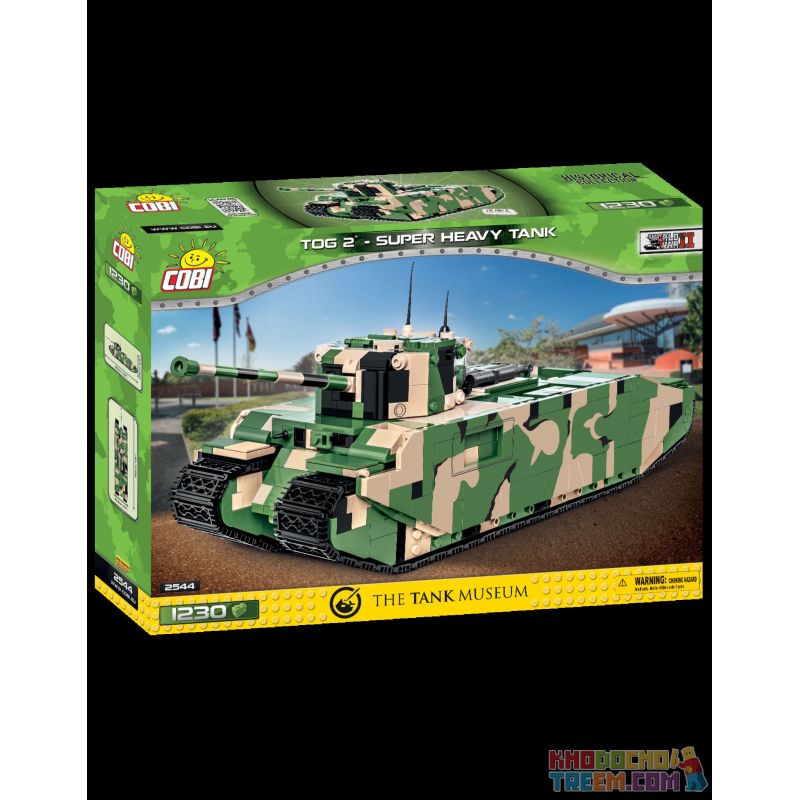 COBI CHARACTER BUILDING COBI-2544 2544 COBI2544 non Lego XE TĂNG HẠNG NẶNG TOG2 bộ đồ chơi xếp lắp ráp ghép mô hình Military Army TOG2 SUPER HEAVY TANK Quân Sự Bộ Đội 1230 khối