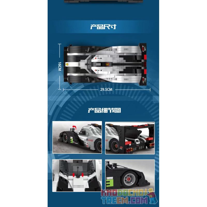 MouldKing 10002 Mould King 10002 non  PORSCHE 919. bộ đồ chơi xếp lắp ráp ghép mô hình Racers Đua Tốc Độ 1049 khối