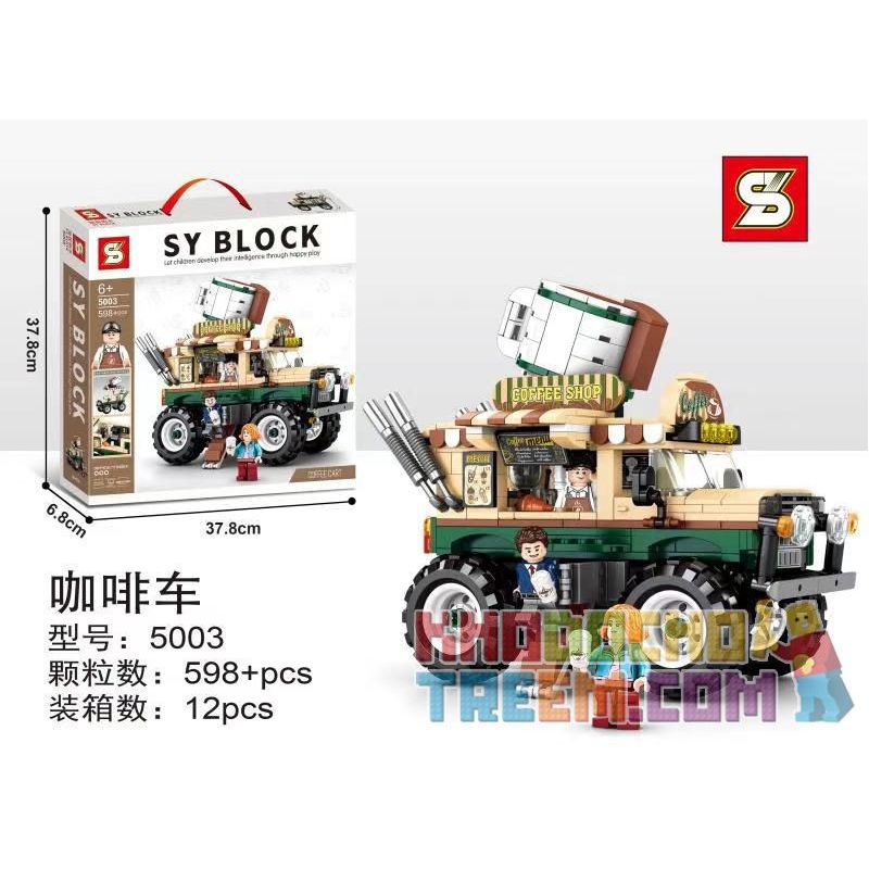 SHENG YUAN SY 5003 Xếp hình kiểu Lego Snack Cart Coffee Cart Giỏ Cà Phê 598 khối