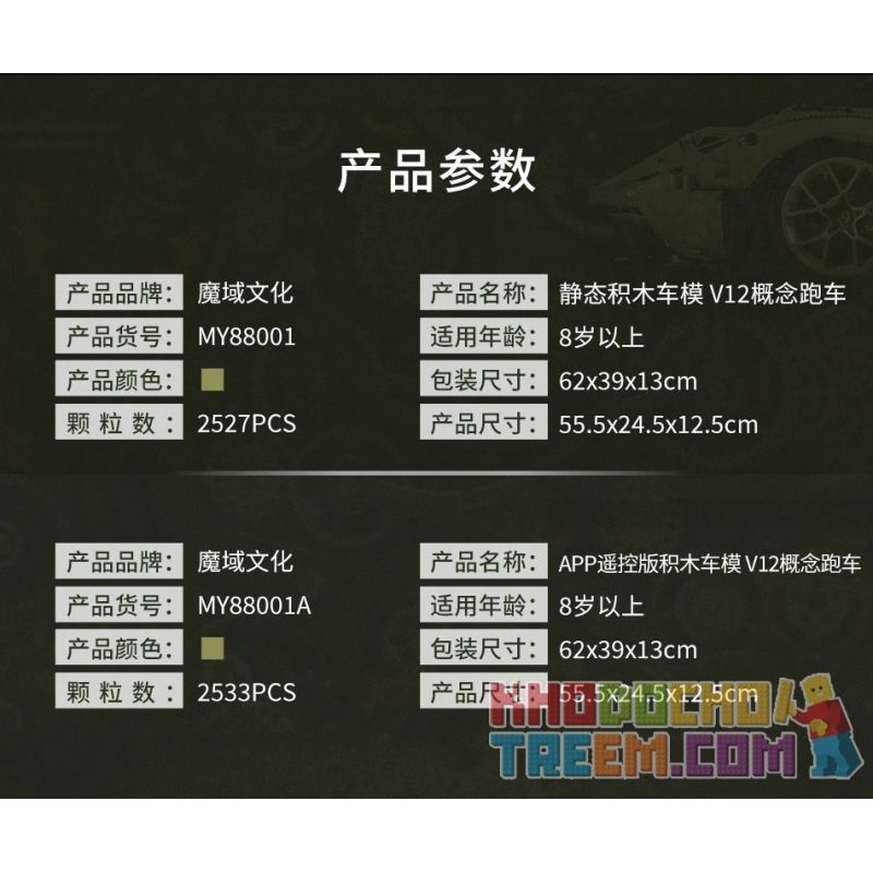 MOYU BLOCK MY88001 88001 MY88001A 88001A MY88001B 88001B MY88001C 88001C BAKA TECHNOLOGY BK6603 6603 non  LAMBORGHINI V12 VISION GT KHÁI NIỆM XE HƠI tỷ lệ 1:8 bộ đồ chơi xếp lắp ráp ghép mô hình  Kỹ Thuật Công Nghệ Cao Mô Hình Phương Tiện 2527 khối
