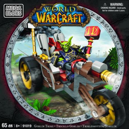 MEGA BLOKS 91019 non  XE MÁY BA BÁNH bộ đồ chơi xếp lắp ráp ghép mô hình Computer Games GOBLIN TRIKE Trò Chơi 65 khối
