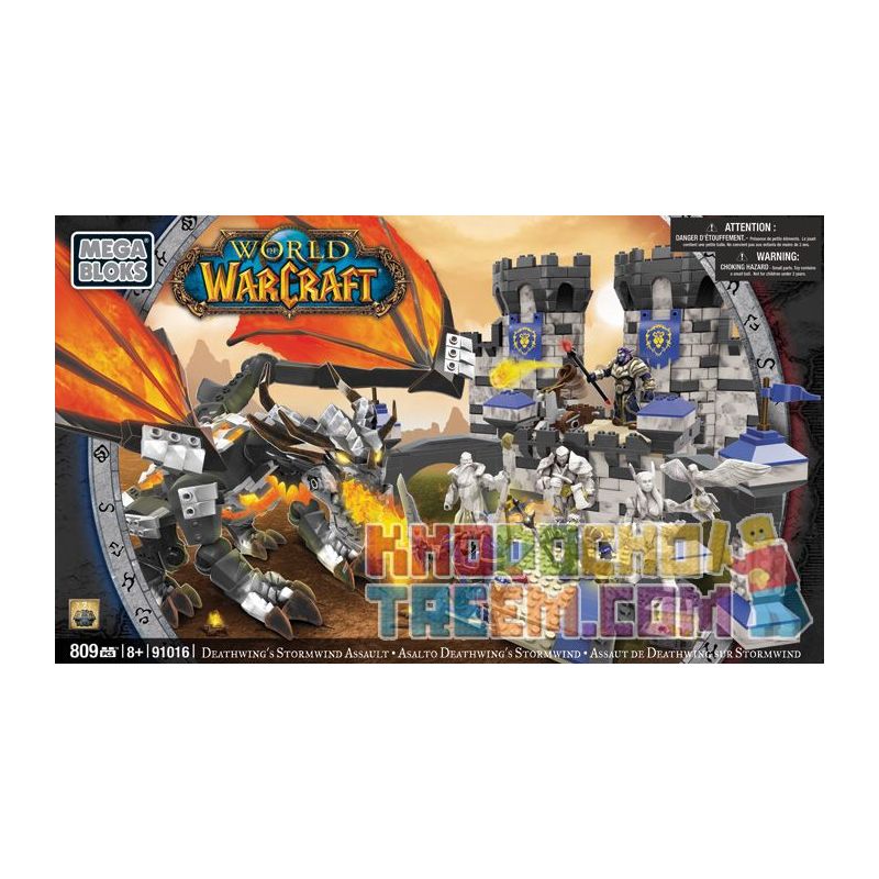 MEGA BLOKS 91016 non Lego TẤN CÔNG STORMWIND CỦA DEATHWING bộ đồ chơi xếp lắp ráp ghép mô hình Computer Games DEATHWING’S STORMWIND ASSAULT Trò Chơi 809 khối