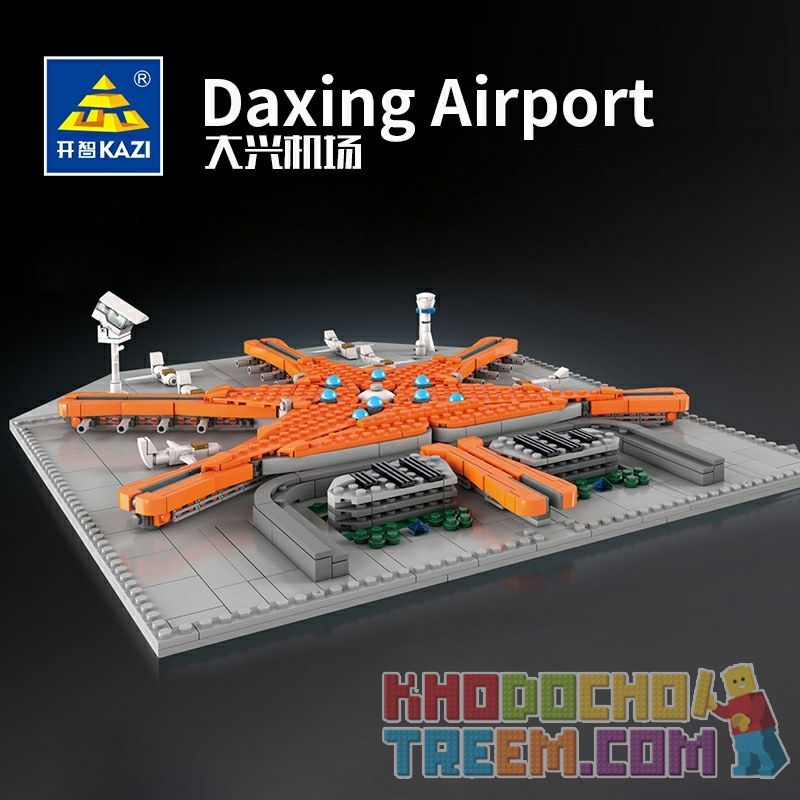 Kazi KY2012 2012 non Lego SÂN BAY DAXING. bộ đồ chơi xếp lắp ráp ghép mô hình Buildings DAXING AIRPORT 930 khối
