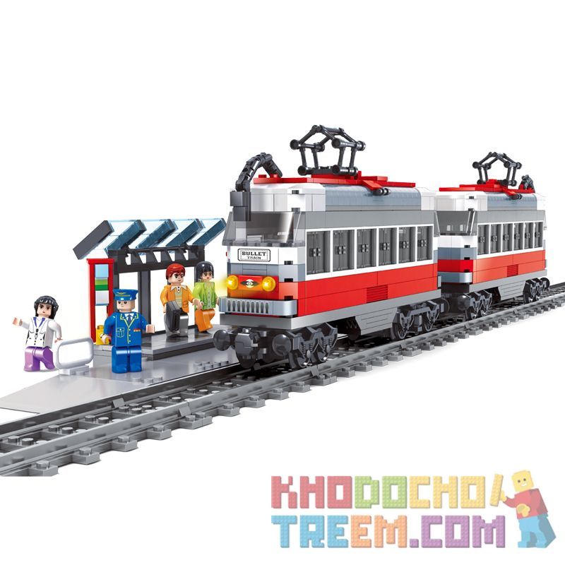 AUSINI 25012 non Lego XE LỬA bộ đồ chơi xếp lắp ráp ghép mô hình City TRAINS Thành Phố 765 khối