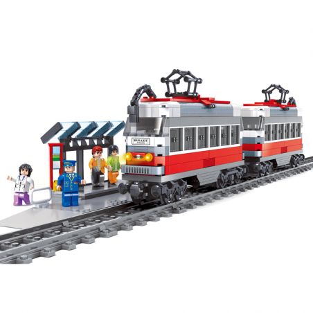 AUSINI 25012 non  XE LỬA bộ đồ chơi xếp lắp ráp ghép mô hình City TRAINS Thành Phố 765 khối