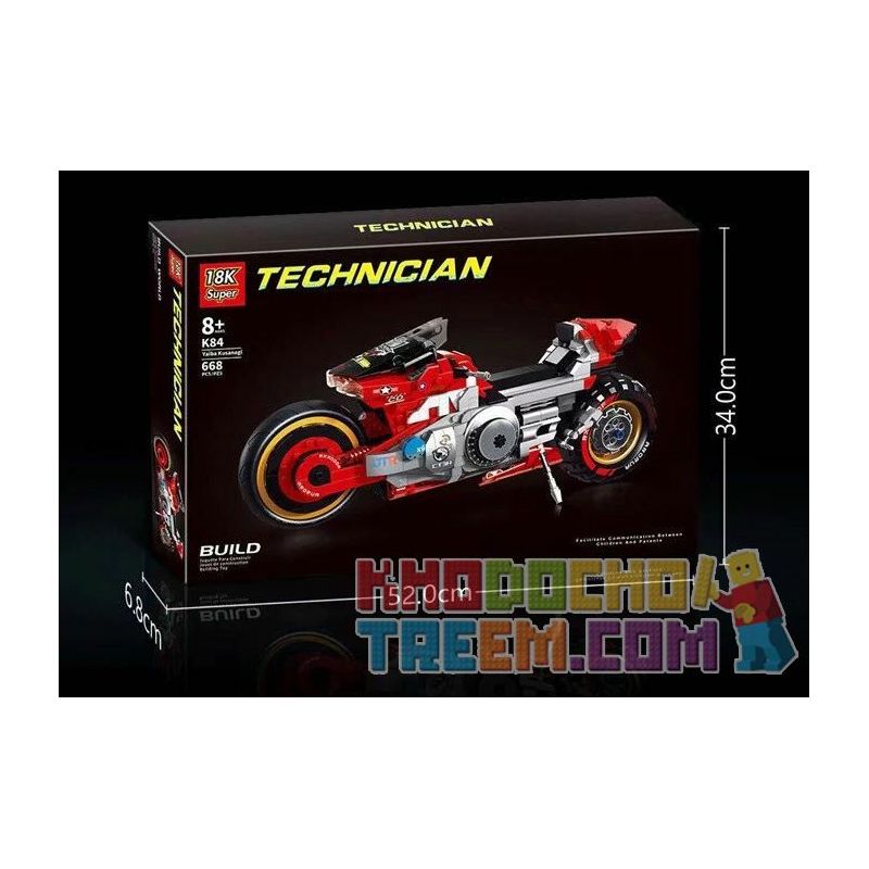 SUPER 18K K84 non  MOTOR MOTOR. bộ đồ chơi xếp lắp ráp ghép mô hình YAIBA KUSANAGI 668 khối