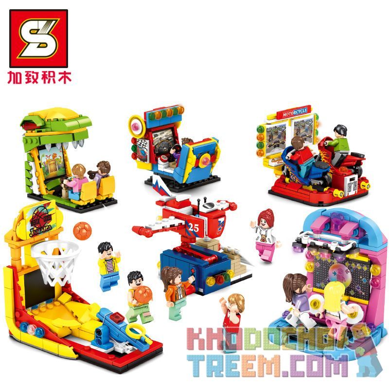 SHENG YUAN SY 5302B 5302C 5302D 5302E 5302F 5302A non Lego TV THỂ THAO 6 TỐC ĐỘ BẮN KHỦNG LONG ĐUA XE MÁY NHẠC LẮC KHÔNG GIAN NHẢY MÚA CHỤP bộ đồ chơi xếp lắp ráp ghép mô hình Jurassic World Thế Giới Khủng Long 885 khối