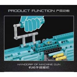 QIZHILE 86006 non  VŨ KHÍ TỰ ĐỘNG CHO LỚP M249 (SÚNG MÁY DỨA LỚN) bộ đồ chơi xếp lắp ráp ghép mô hình Gun M249 MACHINE GUN 1588 khối