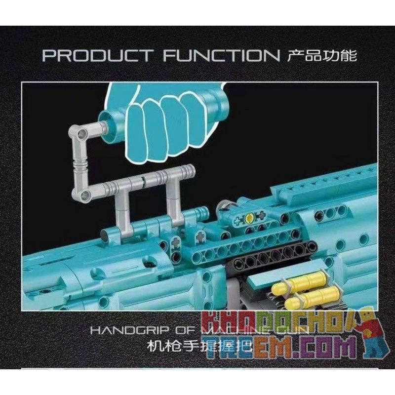 QIZHILE 86006 non  VŨ KHÍ TỰ ĐỘNG CHO LỚP M249 (SÚNG MÁY DỨA LỚN) bộ đồ chơi xếp lắp ráp ghép mô hình Gun M249 MACHINE GUN 1588 khối