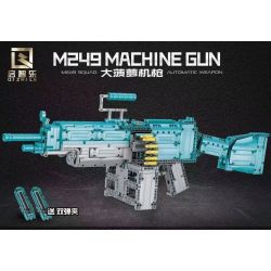 QIZHILE 86006 non  VŨ KHÍ TỰ ĐỘNG CHO LỚP M249 (SÚNG MÁY DỨA LỚN) bộ đồ chơi xếp lắp ráp ghép mô hình Gun M249 MACHINE GUN 1588 khối