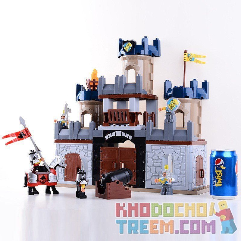 HYSTOYS HONGYUANSHENG AOLEDUOTOYS HG-1312 1312 HG1312 Xếp hình kiểu    Castle Đánh Chiếm Lâu đài Trung Cổ 2 Tầng 82 khối