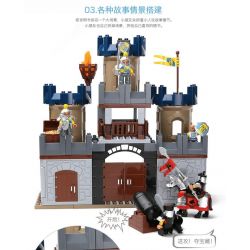 HYSTOYS HONGYUANSHENG AOLEDUOTOYS HG-1312 1312 HG1312 Xếp hình kiểu    Castle Đánh Chiếm Lâu đài Trung Cổ 2 Tầng 82 khối