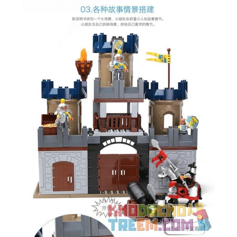 HYSTOYS HONGYUANSHENG AOLEDUOTOYS HG-1312 1312 HG1312 Xếp hình kiểu    Castle Đánh Chiếm Lâu đài Trung Cổ 2 Tầng 82 khối