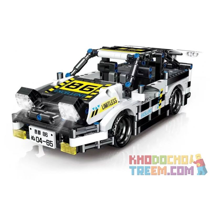 ZHEGAO QL0465 0465 Xếp hình kiểu Lego Toyota AE86 Pullback Car Xe Buýt Trở Lại Toyota AE86 528 khối