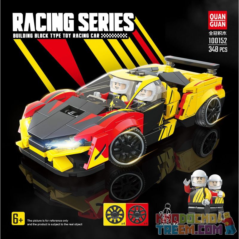 QuanGuan 100152 Quan Guan 100152 non Lego XE THÀNH PHỐ: 100152 bộ đồ chơi xếp lắp ráp ghép mô hình Racers Đua Tốc Độ 348 khối