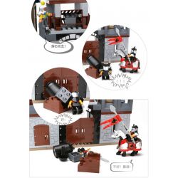 HYSTOYS HONGYUANSHENG AOLEDUOTOYS HG-1312 1312 HG1312 Xếp hình kiểu    Castle Đánh Chiếm Lâu đài Trung Cổ 2 Tầng 82 khối