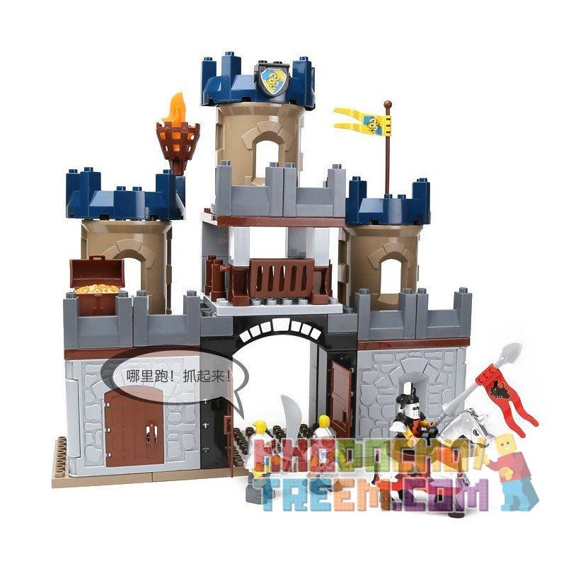 HYSTOYS HONGYUANSHENG AOLEDUOTOYS HG-1312 1312 HG1312 Xếp hình kiểu    Castle Đánh Chiếm Lâu đài Trung Cổ 2 Tầng 82 khối