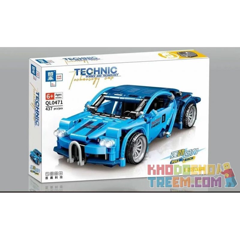 ZHEGAO QL0471 0471 non  BUGADI TRỞ LẠI XE BUÝT bộ đồ chơi xếp lắp ráp ghép mô hình  BUGATTI Kỹ Thuật Công Nghệ Cao Mô Hình Phương Tiện 437 khối
