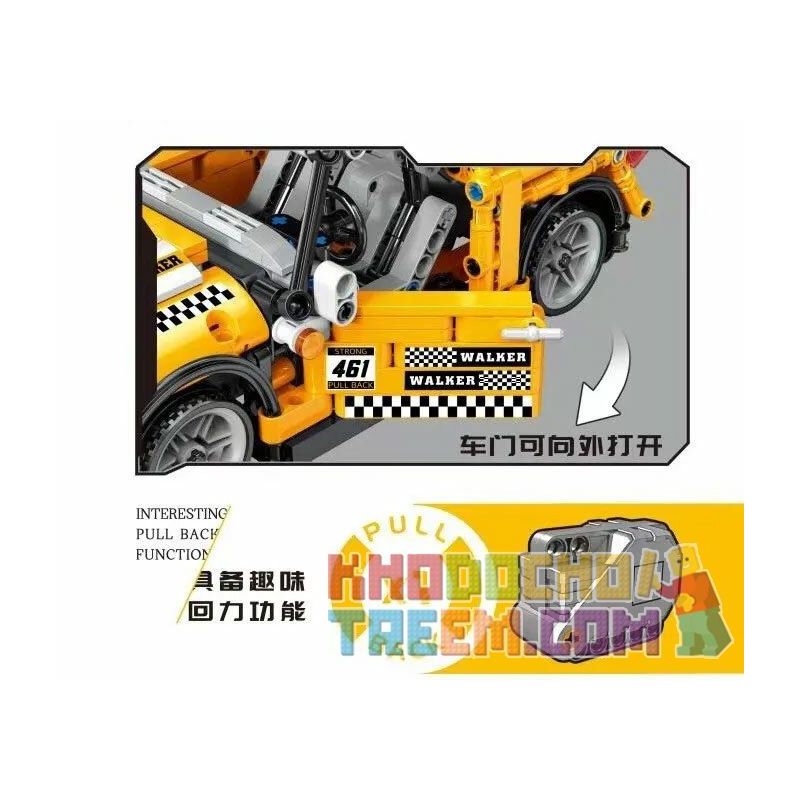 ZHEGAO QL0461 0461 non  RÒNG RỌC VÀNG bộ đồ chơi xếp lắp ráp ghép mô hình Speed Champions Racing Cars PC WALKER Đua Xe Công Thức 606 khối