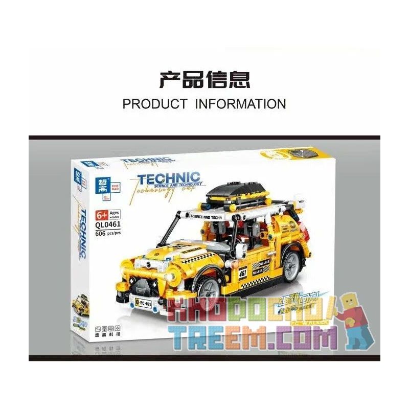 ZHEGAO QL0461 0461 non  RÒNG RỌC VÀNG bộ đồ chơi xếp lắp ráp ghép mô hình Speed Champions Racing Cars PC WALKER Đua Xe Công Thức 606 khối