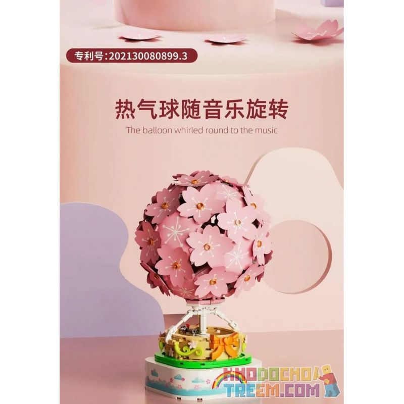 SEMBO 601150 non  SAKURA HOT BALLOON. bộ đồ chơi xếp lắp ráp ghép mô hình Creator Sáng Tạo 718 khối
