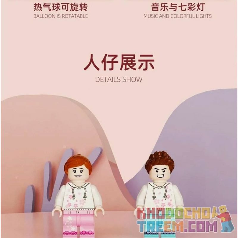 SEMBO 601150 non  SAKURA HOT BALLOON. bộ đồ chơi xếp lắp ráp ghép mô hình Creator Sáng Tạo 718 khối