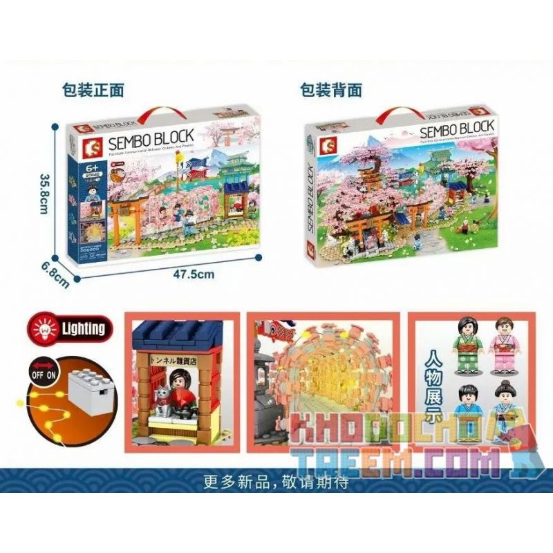 SEMBO 601148 Xếp hình kiểu Lego Japanese Cherry Blossom Scene Cảnh Hoa Anh đào Nhật Bản 916 khối
