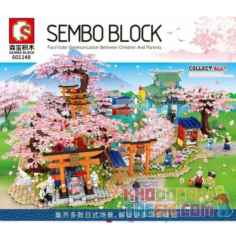 SEMBO 601148 non  CẢNH HOA ANH ĐÀO NHẬT BẢN bộ đồ chơi xếp lắp ráp ghép mô hình 916 khối SEMBO 601148 non  CẢNH HOA ANH ĐÀO NHẬT BẢN bộ đồ chơi xếp lắp ráp ghép mô hình 916 khối
