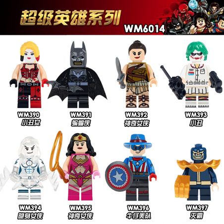 WM 6014 390 391 392 393 394 395 396 397 non  HÀNG TRĂM NGƯỜI 8 SÊ-RI SIÊU ANH HÙNG bộ đồ chơi xếp lắp ráp ghép mô hình Super Heroes Siêu Nhân Anh Hùng