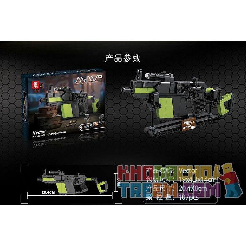 ZHEGAO QL0454-1 0454-1 QL0454-2 0454-2 QL0454-3 0454-3 QL0454-4 0454-4 non  SÚNG MINI 4 AWM M24 VECTOR MK12 bộ đồ chơi xếp lắp ráp ghép mô hình Gun MHWP 389 khối