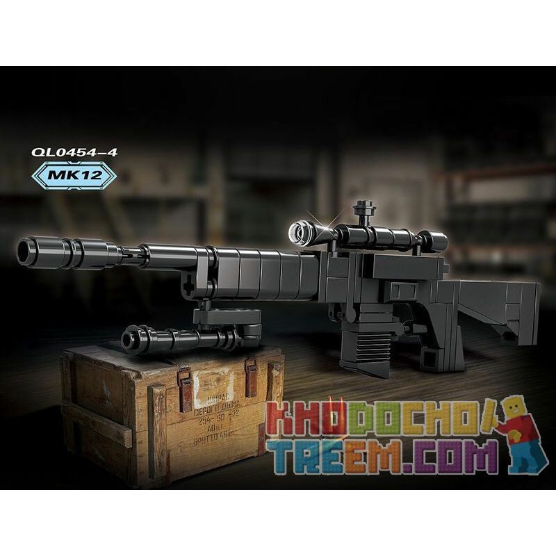 ZHEGAO QL0454-1 0454-1 QL0454-2 0454-2 QL0454-3 0454-3 QL0454-4 0454-4 non  SÚNG MINI 4 AWM M24 VECTOR MK12 bộ đồ chơi xếp lắp ráp ghép mô hình Gun MHWP 389 khối
