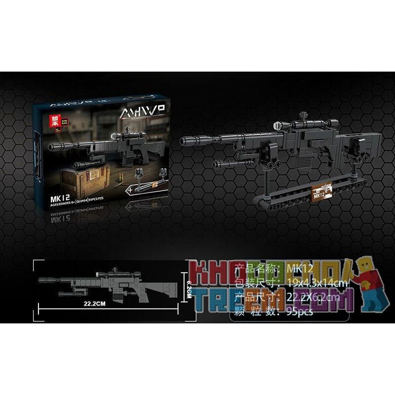 ZHEGAO QL0454-1 0454-1 QL0454-2 0454-2 QL0454-3 0454-3 QL0454-4 0454-4 non  SÚNG MINI 4 AWM M24 VECTOR MK12 bộ đồ chơi xếp lắp ráp ghép mô hình Gun MHWP 389 khối