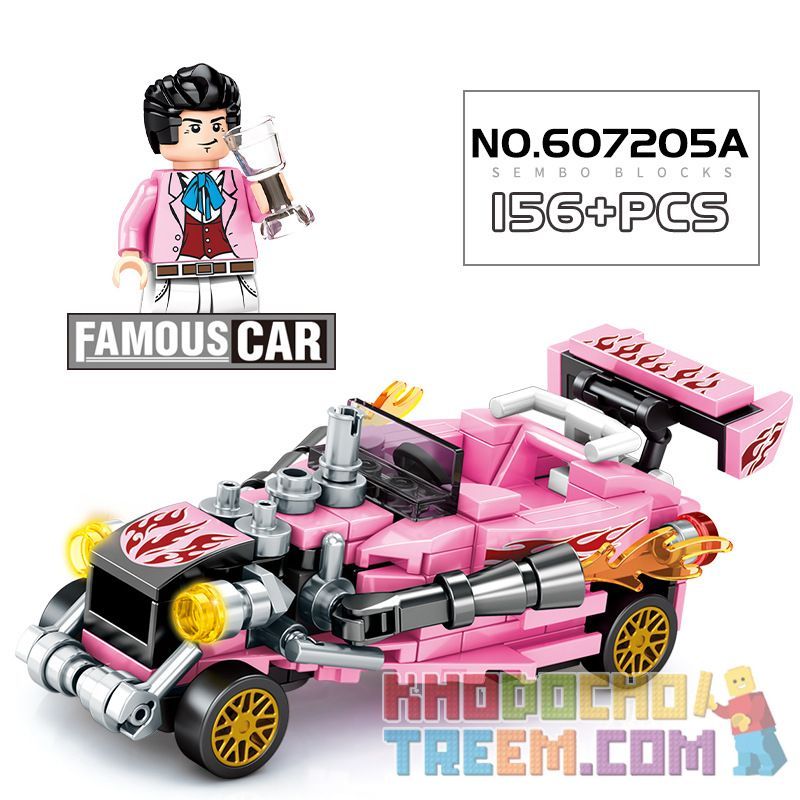 SEMBO 607205A 607205B 607205C 607205D non  SỬA ĐỔI XE BUÝT TRỞ LẠI bộ đồ chơi xếp lắp ráp ghép mô hình Racers Đua Tốc Độ 640 khối